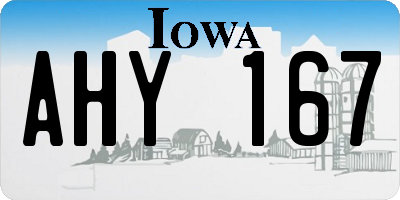 IA license plate AHY167
