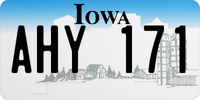 IA license plate AHY171