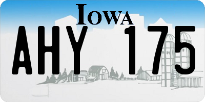IA license plate AHY175