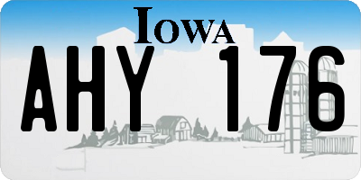 IA license plate AHY176