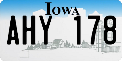 IA license plate AHY178