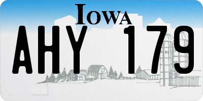 IA license plate AHY179