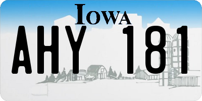 IA license plate AHY181