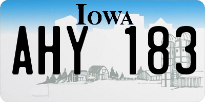 IA license plate AHY183