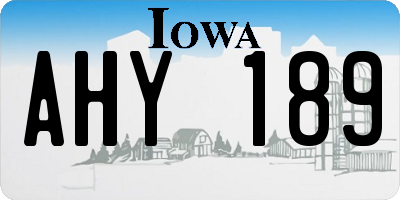 IA license plate AHY189