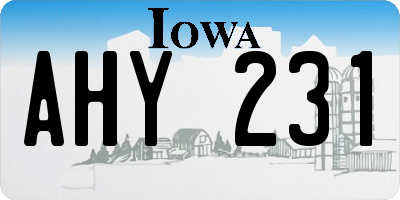 IA license plate AHY231