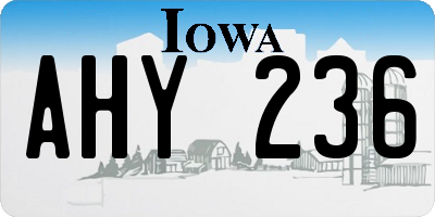 IA license plate AHY236