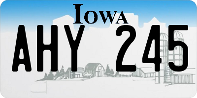 IA license plate AHY245