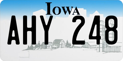 IA license plate AHY248