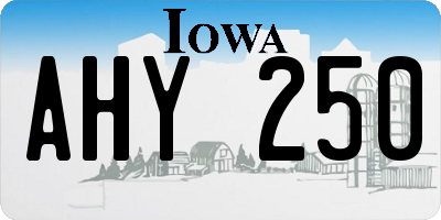 IA license plate AHY250