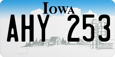 IA license plate AHY253