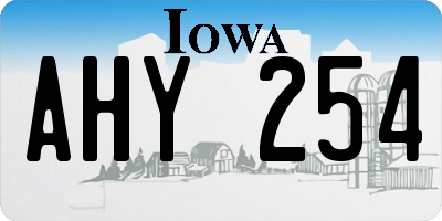 IA license plate AHY254