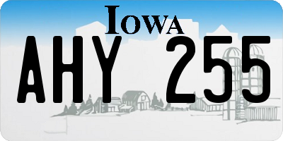 IA license plate AHY255