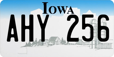 IA license plate AHY256