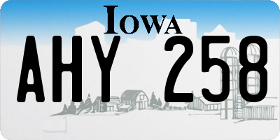 IA license plate AHY258