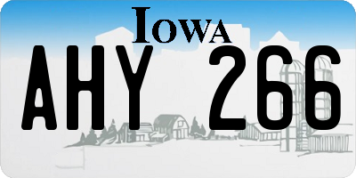 IA license plate AHY266