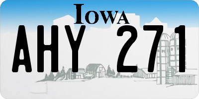 IA license plate AHY271