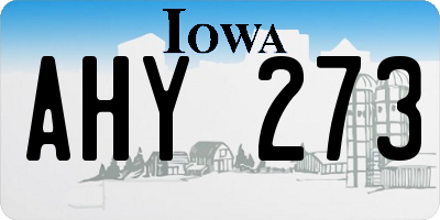 IA license plate AHY273