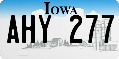 IA license plate AHY277