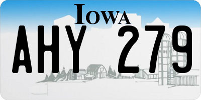 IA license plate AHY279