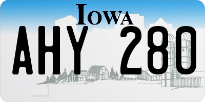 IA license plate AHY280