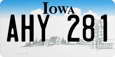 IA license plate AHY281