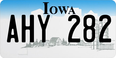 IA license plate AHY282