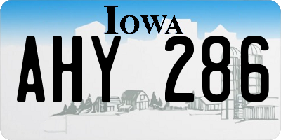 IA license plate AHY286