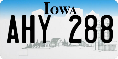 IA license plate AHY288