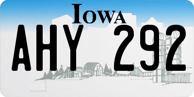 IA license plate AHY292