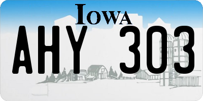 IA license plate AHY303
