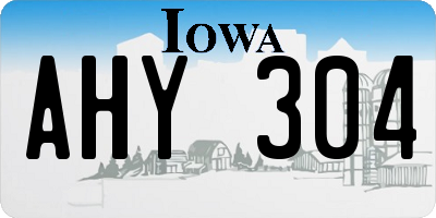IA license plate AHY304
