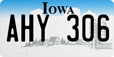 IA license plate AHY306
