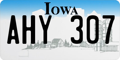 IA license plate AHY307