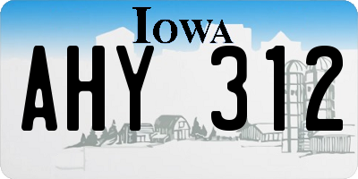 IA license plate AHY312