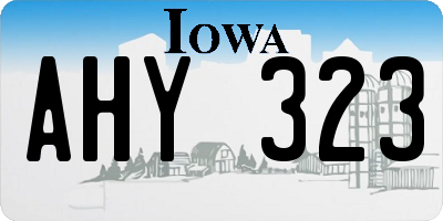 IA license plate AHY323