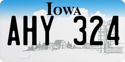 IA license plate AHY324