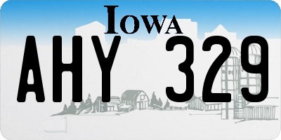 IA license plate AHY329