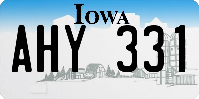 IA license plate AHY331
