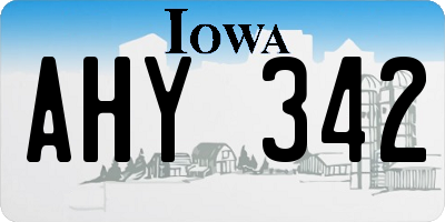 IA license plate AHY342