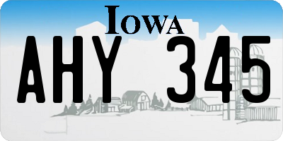 IA license plate AHY345