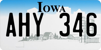 IA license plate AHY346