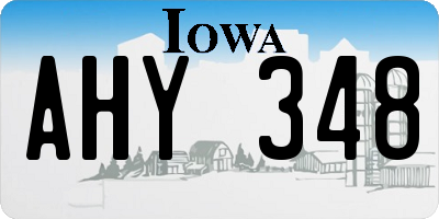 IA license plate AHY348