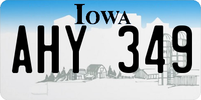 IA license plate AHY349