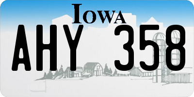 IA license plate AHY358