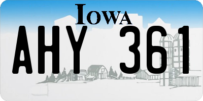 IA license plate AHY361