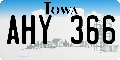 IA license plate AHY366