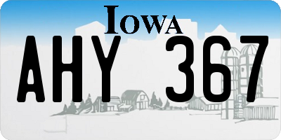 IA license plate AHY367