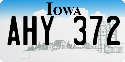IA license plate AHY372
