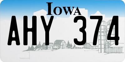 IA license plate AHY374